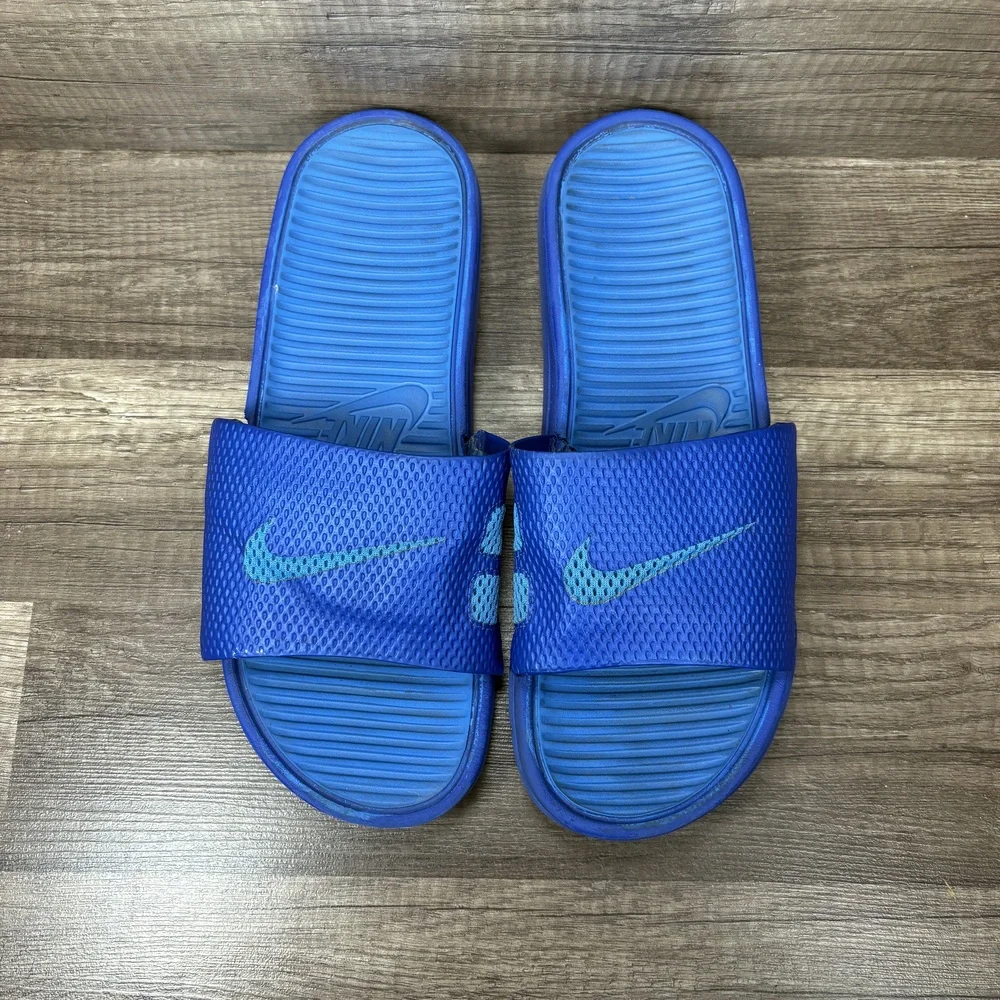 Adidas Swoosh Slides Blue Mens US Size 9 EUR 42.5 431884-444 Sandals - Picture 7 of 11